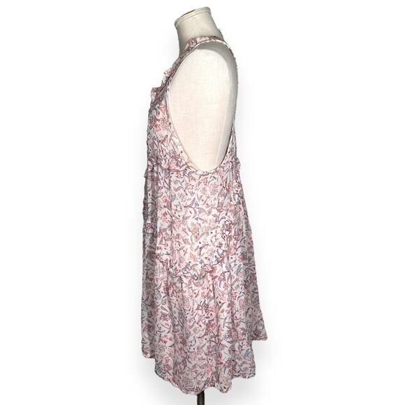 IRO PARIS Baden Dress Ruffle Trim Floral Mini Dress Lace Up V-Neck Coquette 8 - Picture 7 of 13